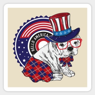 Funny dog hello America Sticker